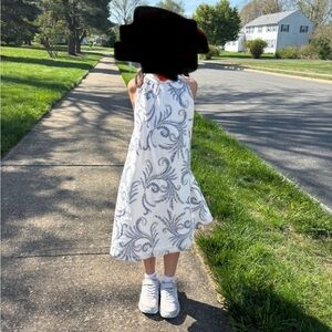 Banana Republic Factory White and Blue linen blend dress